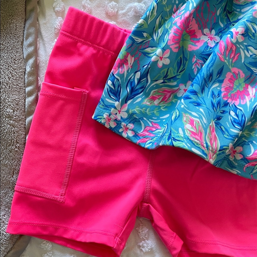 Tommy Bahama Kids Tennis Floral Dress - Blue and Pink - Picture 2 of 5